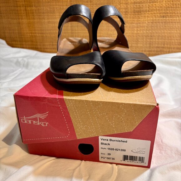Dansko Vera Burnished Black Sandals - Picture 3 of 8